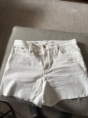 J. Crew White Denim Cutoff High-Rise Shorts